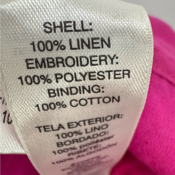 Chico's Pink Eyelet Linen Jacket Size XL 100% Linen - Picture 14 of 14